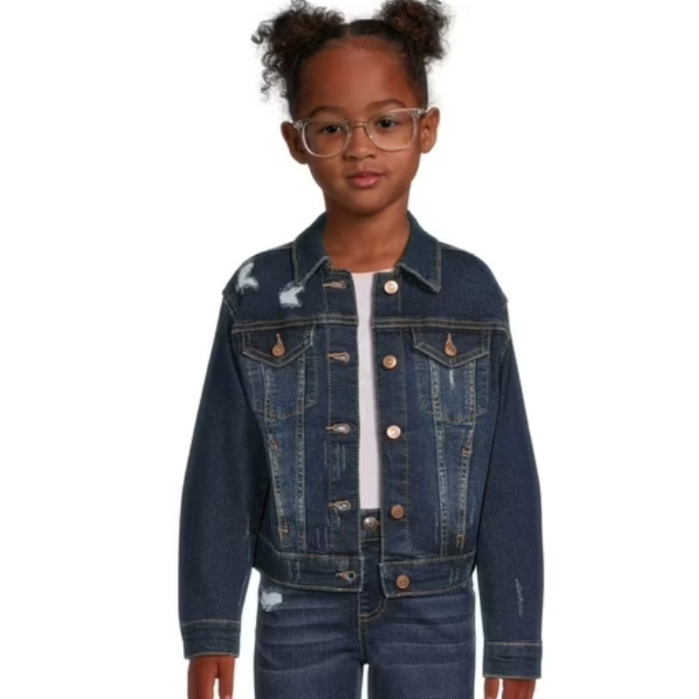 NWT Wonder Nation Kids Destructed Denim Jacket ~sz S (6-6X)